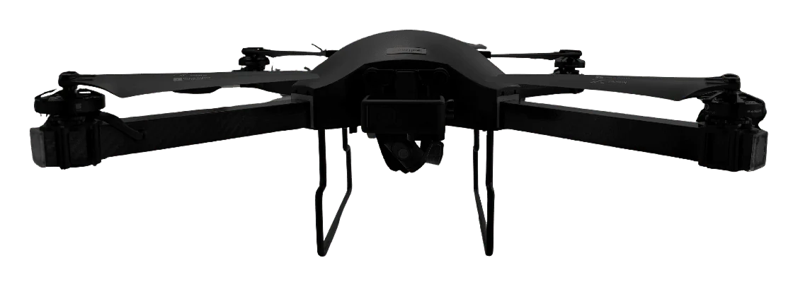 Surveyaan V1RC Plus quad-rotor drone with gimbal camera payload and landing legs